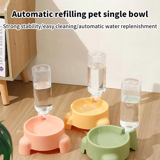 Bottiglia d'acqua per animali domestici Alimentazione automatica dell'acqua per una singola ciotola di acqua potabile Dispenser per ciotole per gatti per cuccioli Forniture per animali domestici - My Store Pet
