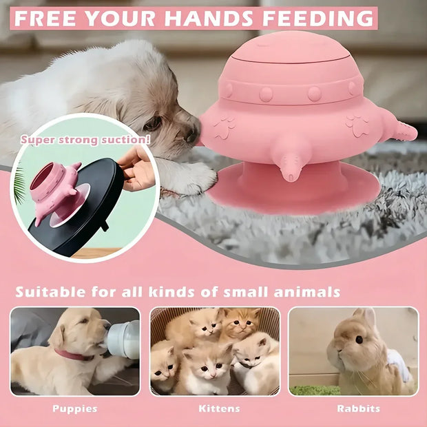 Mangiatoia per il seno in silicone per animali domestici, mangiatoia multifunzionale per ciuccio per animali domestici, biberon per cuccioli, contenitore per alimenti per gattini, cani e gatti - My Store Pet