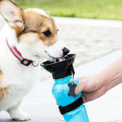 Bottiglia d'acqua per cani da compagnia portatile da esterno da 500 ml per estrusione di grandi dimensioni, tazza d'acqua da viaggio per cani, ciotola per mangiatoia per acqua potabile per cani e gatti - My Store Pet