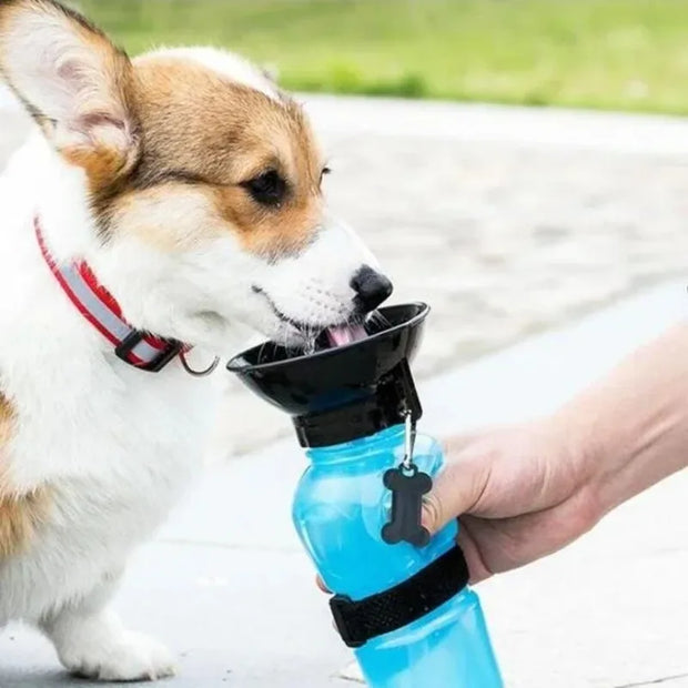 Bottiglia d'acqua per cani da compagnia portatile da esterno da 500 ml per estrusione di grandi dimensioni, tazza d'acqua da viaggio per cani, ciotola per mangiatoia per acqua potabile per cani e gatti - My Store Pet