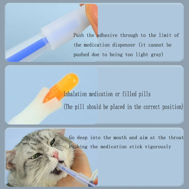 Applicatore di pillole per animali domestici, siringa per gatti e cani, mangiatoia per farmaci, prodotto resistente agli insetti, pillola con clip, distributore d'acqua per animali domestici - My Store Pet