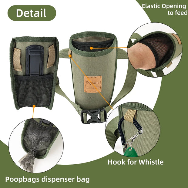 Tasca portatile per snack per cani Borsa per snack per cani da passeggio all'aperto Marsupio per animali domestici Custodia per addestramento per cuccioli Ricompensa alimentare Forniture per animali domestici - My Store Pet