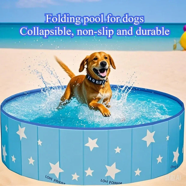 Vasca da bagno per animali domestici Piscina per cani Pieghevole antiscivolo portatile per esterni durevole per gatti e cani - My Store Pet