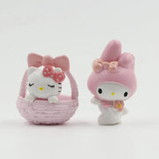 Gatto KT, 6 tipi di cestini di fiori, ciondolo portachiavi, ornamento per torta, ornamento per auto, simpatico gatto. - My Store Pet