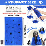 1pc Asciugamano per cani in microfibra ad asciugatura rapida Prodotto da bagno per animali domestici in fibra Asciugamano da bagno ad asciugatura rapida Panno per pulire l'auto Forniture per animali domestici - My Store Pet