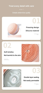 1pc Pet Bath Brush Silicone morbido con Dispenser di Shampoo massaggio delicato per toelettatura e pulizia di pellicce e capelli - My Store Pet