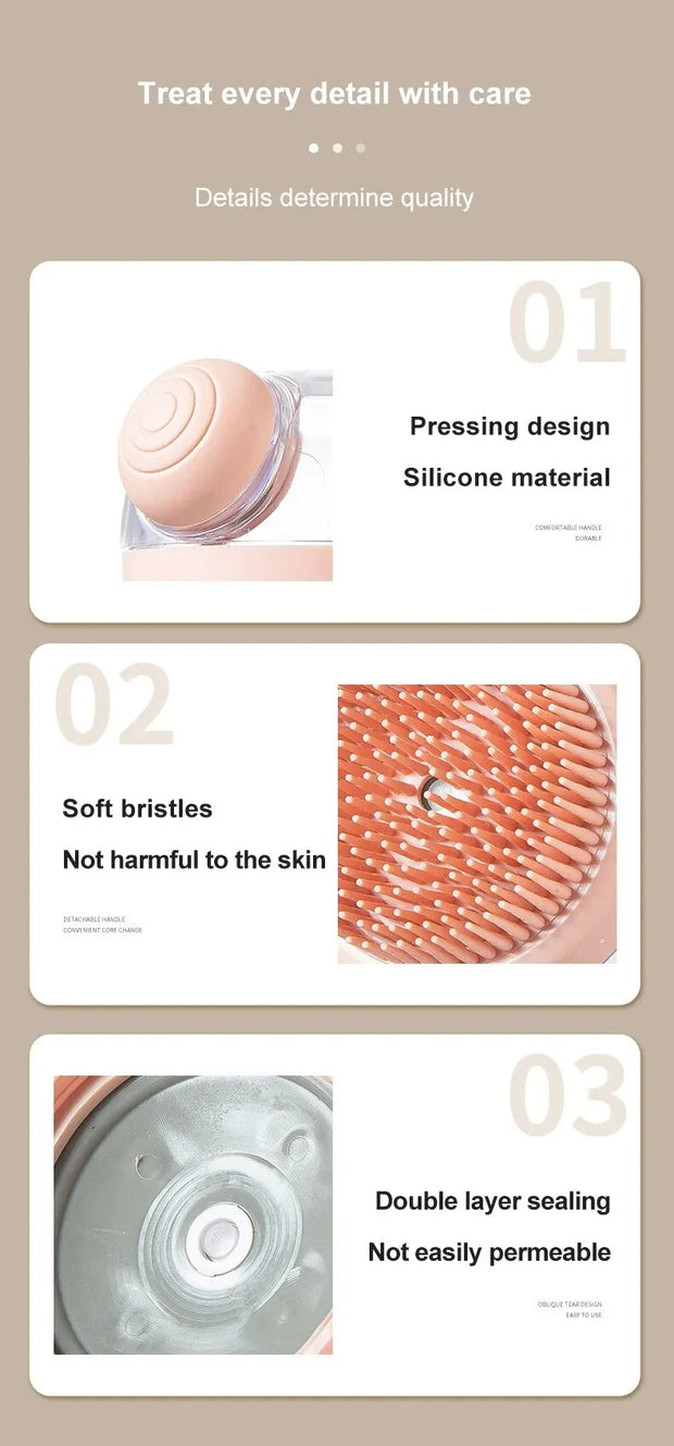 1pc Pet Bath Brush Silicone morbido con Dispenser di Shampoo massaggio delicato per toelettatura e pulizia di pellicce e capelli - My Store Pet