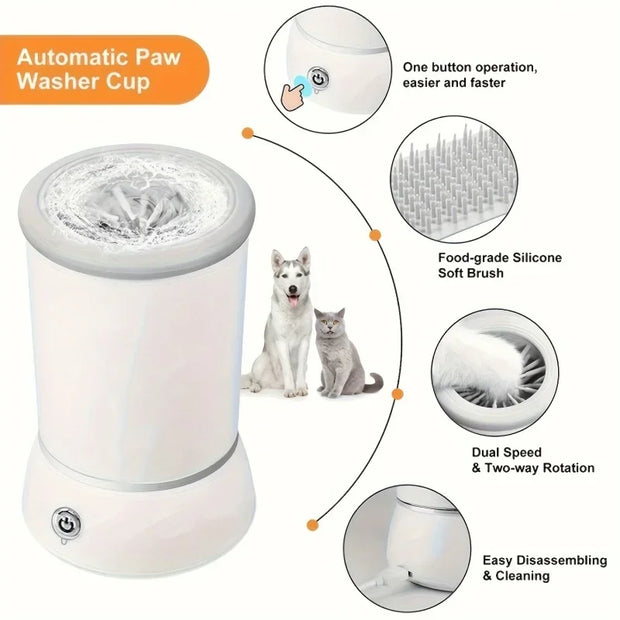 Pet Feet Washer electric Pet Paw Cleaner Automatic Pet Foot Cleaning Cup Portable Quick Low Noise Dog Cat Paw Cleaner - My Store Pet