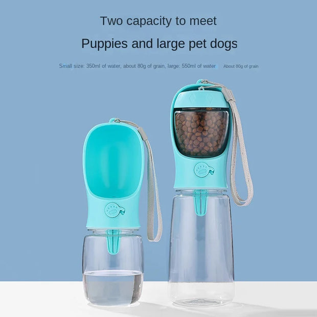 Bottiglia d'acqua per animali domestici materiale portatile per uso alimentare cane gatto viaggio bottiglia per tazza d'acqua per animali domestici con Dispenser di cibo bottiglia d'acqua per cuccioli - My Store Pet
