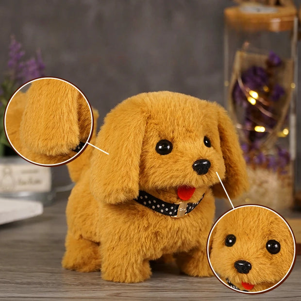 Simulazione elettronica Giocattolo per cani da compagnia che cammina Cane interattivo Giocattoli per bambole di peluche Vibrazione automatica in movimento Cucciolo elettrico Regalo per bambini - My Store Pet