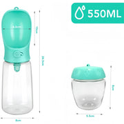 Bottiglia d'acqua per animali domestici materiale portatile per uso alimentare cane gatto viaggio bottiglia per tazza d'acqua per animali domestici con Dispenser di cibo bottiglia d'acqua per cuccioli - My Store Pet