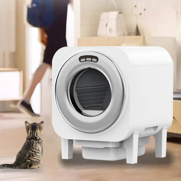 Toilette intelligente per gatti per animali domestici, lettiera elettrica per gatti, grande paletta automatica per cacca, macchina per urina per gatti per evitare schizzi all'esterno - My Store Pet