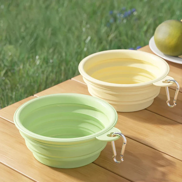 Ciotola per cani pieghevole da 350 ml Ciotola per animali domestici da viaggio all'aperto per cani Gatti Ciotola pieghevole in silicone Contenitore per alimenti per cuccioli - My Store Pet
