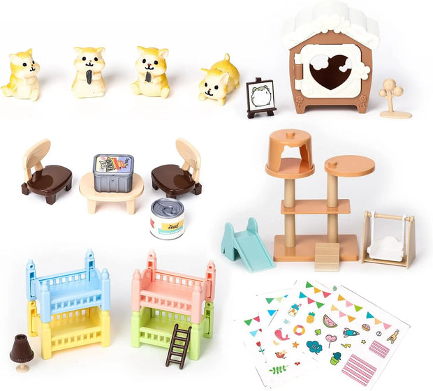 Giocattoli per gatti per bambini Giochi di finzione Set di personaggi per gatti Giocattoli per bambini Giochi di ruolo interattivi per gatti Centro realistico per la cura dei gatti - My Store Pet