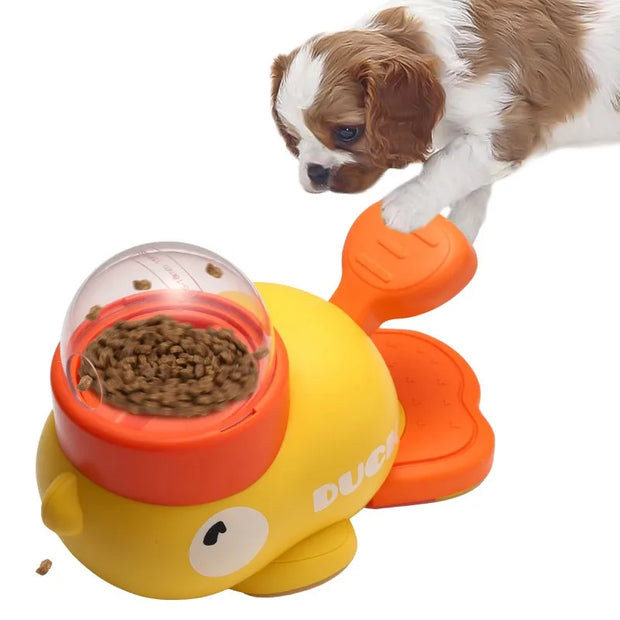 Mangiatoia per cibo per cani Cartoon Duck Design Snack per animali domestici Puzzle Mangiatoia Antiscivolo Cucciolo Automatico Dispenser di cibo per cani e gatti Giocattolo - My Store Pet
