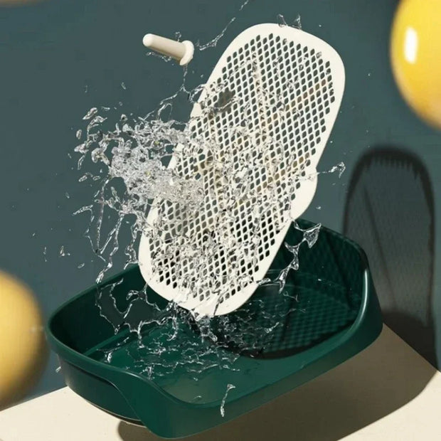 Toilette portatile per addestramento in plastica per animali domestici con pilastro Tappetino per WC Vasino per addestramento per cani Vassoio per addestramento per WC Allenatore urinario Tappetino per pipì - My Store Pet