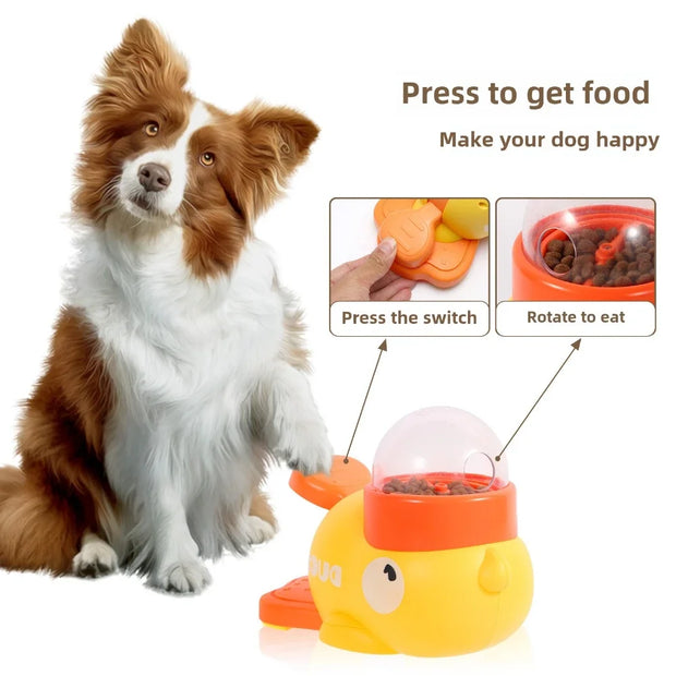 Alimentatore automatico per animali domestici Gatti Dispenser di cibo per cani Alimentatore automatico Cucciolo Cartoon Anatra Design utilizzato per addestrare cani Accessori Gatti Gatto - My Store Pet