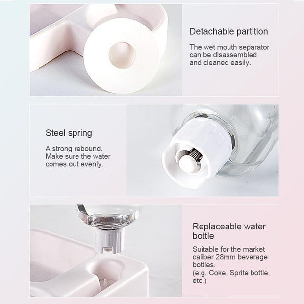 Alimentatore automatico per animali domestici da 500 ml Ciotola piccola Bere portatile Ciotola per cibo per cani e gatti Soggiorno Camera da letto Prodotti per animali Articoli per animali domestici - My Store Pet