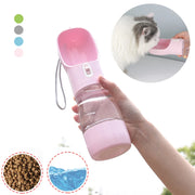 Dispenser portatile per bottiglie d'acqua per cani 2 in 1 Alimentatore per alimenti e acqua per animali domestici Camminate all'aperto Escursionismo Ciotole per cani di piccola taglia - My Store Pet