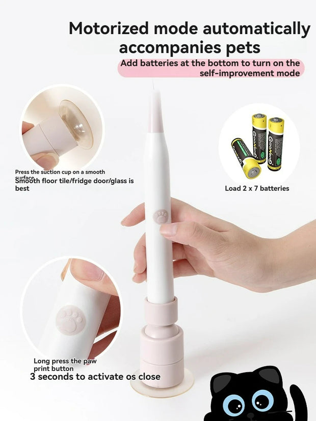 L'autirilità del giocattolo elettrico per gatti allevia la noia, stuzzicare automaticamente i gatti, assorbibile, può contenere una forte ventosa, asta lunga, gatto - My Store Pet