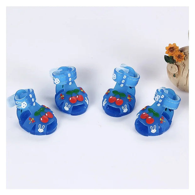 Sandali estivi per cani Cartoon Stivali da pioggia traspiranti antiscivolo alla moda Prodotto per animali domestici resistente all'usura impermeabile Accessori per esterni - My Store Pet