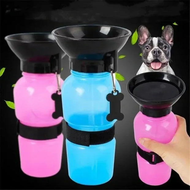 Bottiglia d'acqua per cani da compagnia portatile da esterno da 500 ml per estrusione di grandi dimensioni, tazza d'acqua da viaggio per cani, ciotola per mangiatoia per acqua potabile per cani e gatti - My Store Pet
