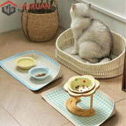 Tovaglietta anti-fuoriuscita per animali domestici pieghevole creativa in pelle PU Tappetino per ciotola per gatti impermeabile Tappetino per alimentazione alimentare per cani antiscivolo resistente all'olio - My Store Pet