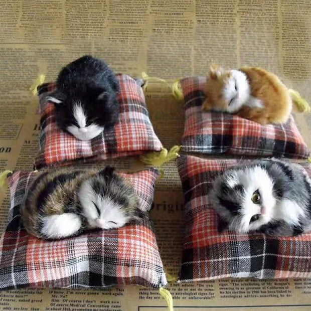 Simulazione Ornamenti giocattolo per gatti Simulazione Animale Fiore Cuscino di stoffa per gatti Pisolino per gatti Ornamenti per bambole da tavolo per gatti - My Store Pet
