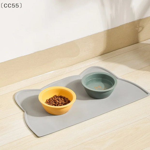 maveraCC55 Estera per gatti in silicone di grado alimentare Anti-sporco Facile da pulire Gatti Tappetini per cani Tappetino antiscivolo impermeabile a prova di perdite Prodotto per animali domestici - My Store Pet