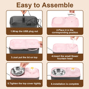 Fontana per animali domestici da 3 litri Fontana automatica per cibo per gatti Filtro Dispenser per bere animali domestici USB Muto elettrico per fontana con filtro intelligente per cani gatto - My Store Pet