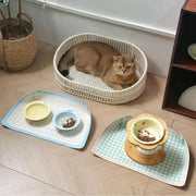 Tovaglietta anti-fuoriuscita per animali domestici pieghevole creativa in pelle PU Tappetino per ciotola per gatti impermeabile Tappetino per alimentazione alimentare per cani antiscivolo resistente all'olio - My Store Pet