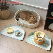 Tovaglietta anti-fuoriuscita per animali domestici pieghevole creativa in pelle PU Tappetino per ciotola per gatti impermeabile Tappetino per alimentazione alimentare per cani antiscivolo resistente all'olio - My Store Pet