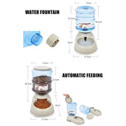 Pet Feeder Automatic Food Dispenser Cat Dog Plastic Drinking Bowl 3.75L High Capacity Creative Mini Mineral Water Bottle Design - My Store Pet