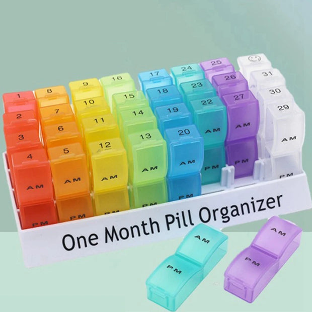 31-Days Pet Pill Organizer – Twice Daily Pill Box for Dogs & Cats with AM/PM Compartments - My Store Pet