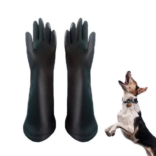 Double-Layer Leather Pet Gloves – Bite & Scratch Resistant Waterproof Animal Handling Protection - My Store Pet