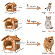 Foldable Pet House Removable Washable Cat House Puppy Cave Sofa Pet Bed House for Extra Small Dogs and Small and Medium Cats - My Store Pet