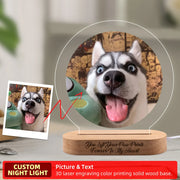 Custom Dog Photo Night Light – Personalized Pet Memorial Plaque with LED Light for Pet Loss Tribute