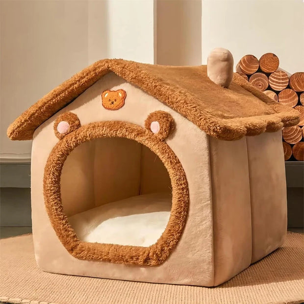 Foldable Pet House Removable Washable Cat House Puppy Cave Sofa Pet Bed House for Extra Small Dogs and Small and Medium Cats - My Store Pet