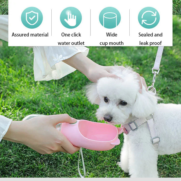 Portable Dog & Cat Water Bottle – 2-in-1 Travel Pet Feeder with Food Storage & Bowl for Outdoor Use - My Store Pet