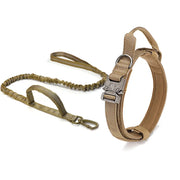 Reflective Tactical Dog Collar & Leash Set – Durable Nylon Training Gear for Large Dogs