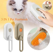 3-in-1 Pet Steam Grooming Brush – Electric Dog & Cat Hair Remover, Cleaning & Massage Comb with Retractable Handle - My Store Pet