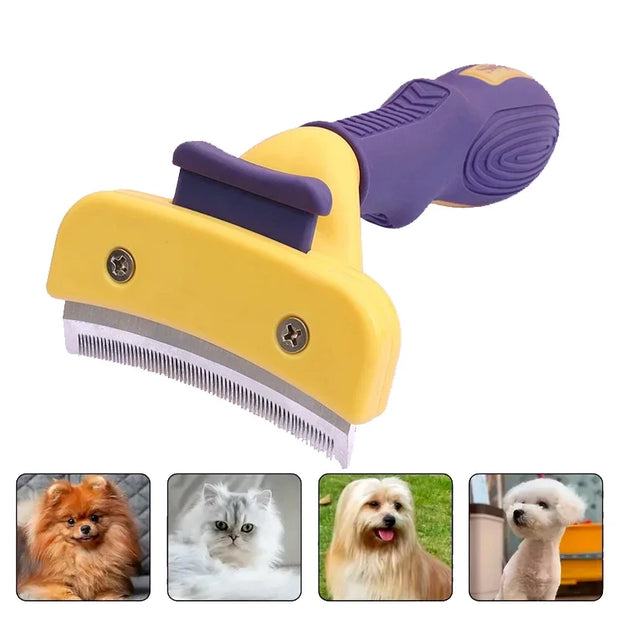 2-in-1 Pet Grooming Brush – De-Shedding & Hair Removal Comb for Dogs & Cats with Short Hair - My Store Pet