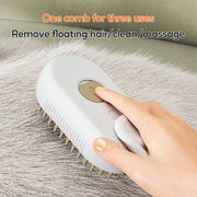 3-in-1 Pet Steam Grooming Brush – Electric Dog & Cat Hair Remover, Cleaning & Massage Comb with Retractable Handle - My Store Pet