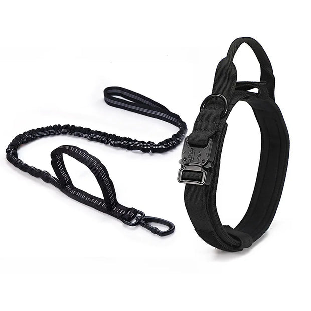Reflective Tactical Dog Collar & Leash Set – Durable Nylon Training Gear for Large Dogs - My Store Pet